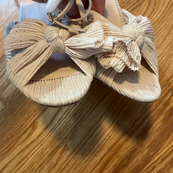 Loeffler Randall Camellia Pleated Knot Heeled Sandal Heel 8.5 NEW - Picture 11 of 12